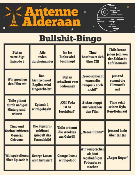 Das Bullshit-Bingo zum zweiten Star-Wars-Marathon (2019)