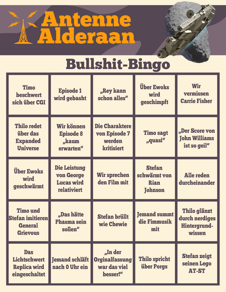 Das Bullshit-Bingo zum ersten Star-Wars-Marathon (2017)